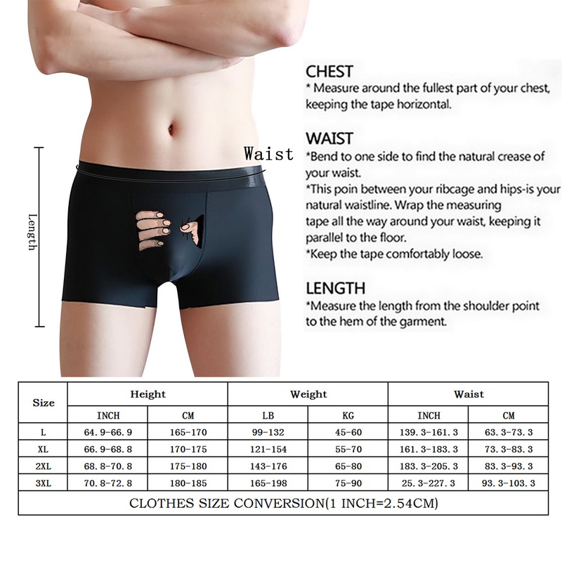 Men's Underwear Print Boxer Briefs Ice Silk Briefs Separate panties  underpants 