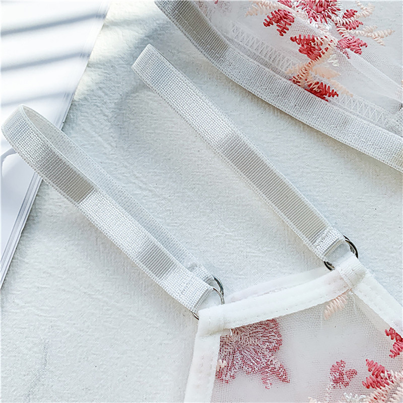Tanie Seksowny koronkowy zestaw bielizny damskiej bielizna przezroczysty biustonosz sklep