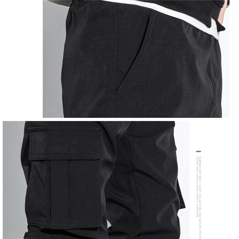 Spring Men Pants Hip Hop Harem Joggers Pants New Male Trousers Mens Solid Multi-pocket Cargo Pants Skinny Fit Sweatpants