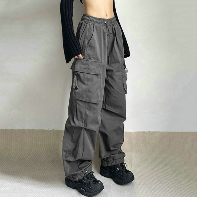 Harajuku Oversized Cargo Parachute Pants Women Streetwear Vintage