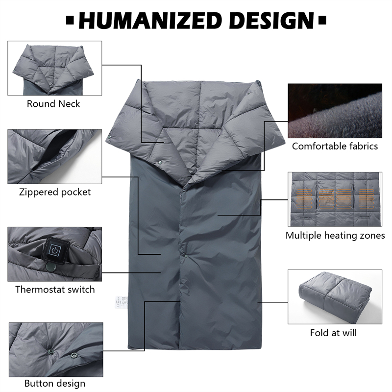 The USB Heated Warm Shawl is a portable and humanized design sleeping bag perfect for cold weather.