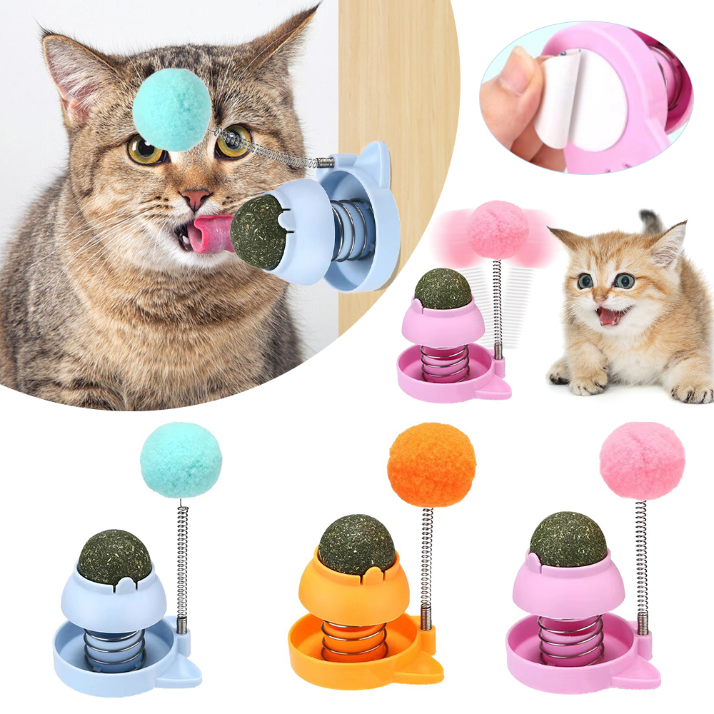 Title 2, Catnip Stickers Rotatable Cat Licking Balls Edi...