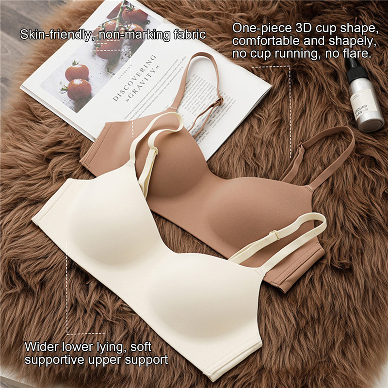 M281078G One Piece Push Up Bra Sexy Bra Seamless Underwear With Thin Cups Gathered And No Steel Rings For Comfortable Breathable Tops