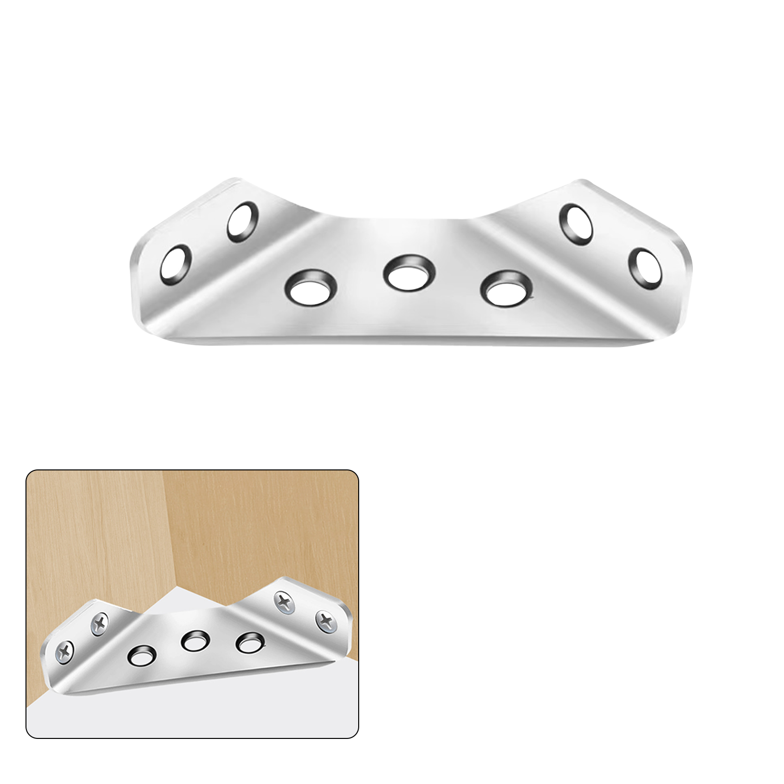 Description Picture 2 of item10pcs Angle Corner Brackets Universal Furniture Corner Connector Brace Joint Fastener Bedframe Cabinet Drawer Shelf Brackets