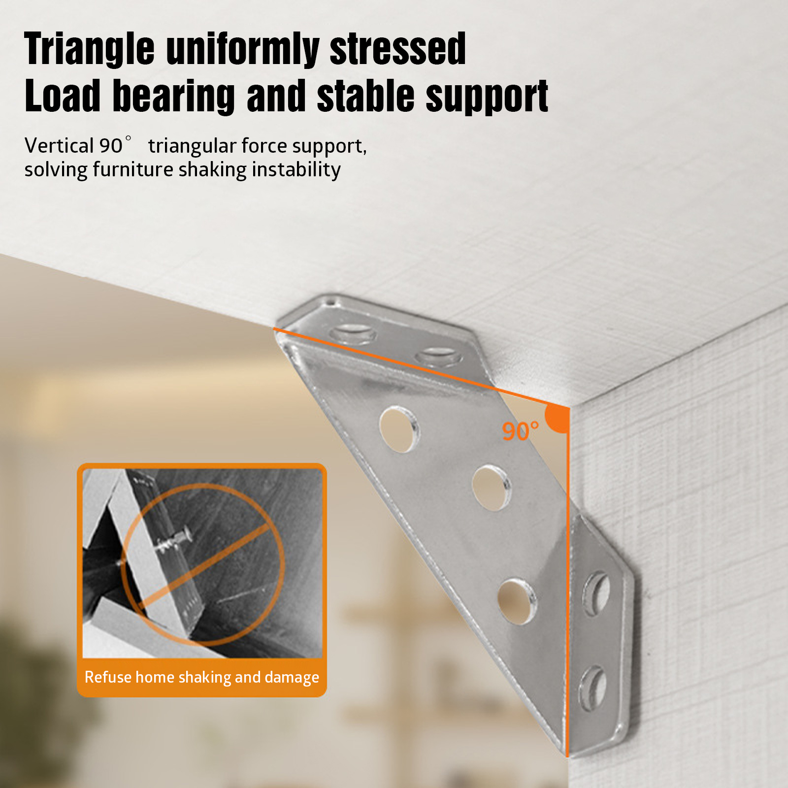 Description Picture 3 of item10pcs Angle Corner Brackets Universal Furniture Corner Connector Brace Joint Fastener Bedframe Cabinet Drawer Shelf Brackets